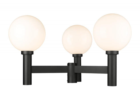Z-Lite Laurent 3 Light Outdoor Post Mount Fixture in Black Finish Model: 597BP3-BK