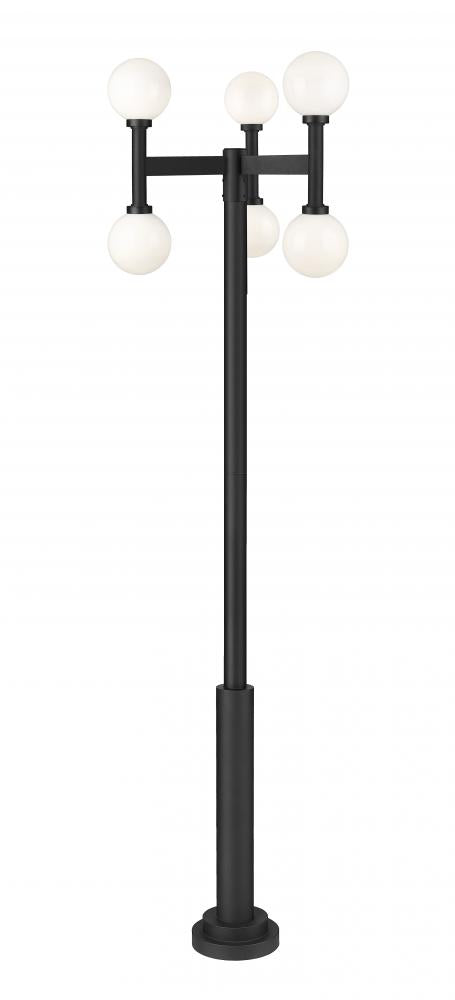 Z-Lite Laurent 6 Light Outdoor Post Mount Fixture in Black Finish Model: 597MP6-5010P-BK