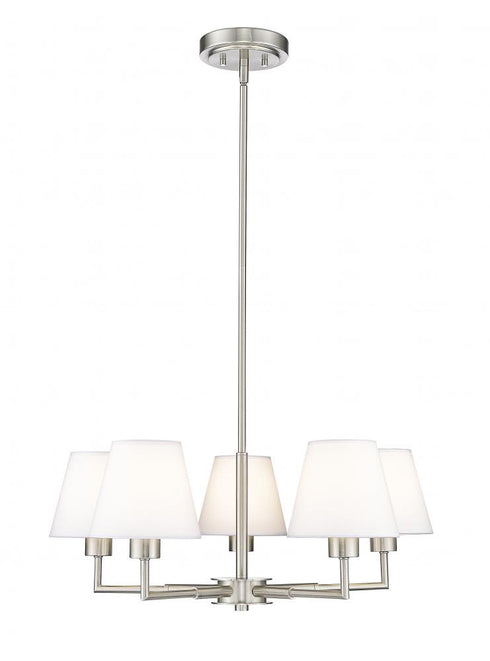 Z-Lite Leila 5 Light Chandelier in Brushed Nickel Finish Model: 744-26R-BN