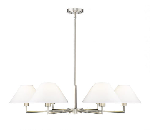 Z-Lite Leila 6 Light Chandelier in Brushed Nickel Finish Model: 744-44R-BN