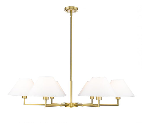 Z-Lite Leila 6 Light Chandelier in Brushed Nickel Finish Model: 744-44R-BN