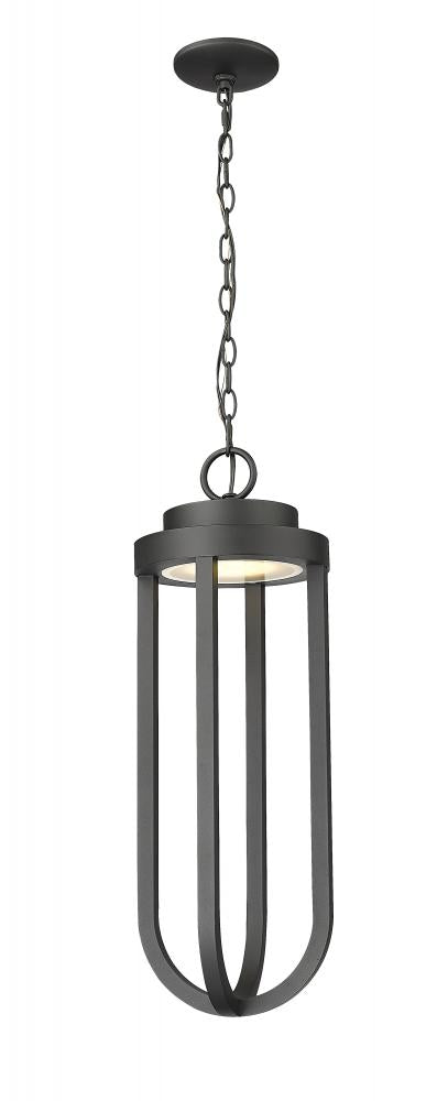 Z-Lite Leland 1 Light Outdoor Chain Mount Ceiling Fixture in Sand Black Finish Model: 5005CHB-BK-LED