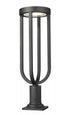 Z-Lite Leland 1 Light Outdoor Pier Mounted Fixture in Sand Black Finish Model: 5005PHB-533PM-BK-LED