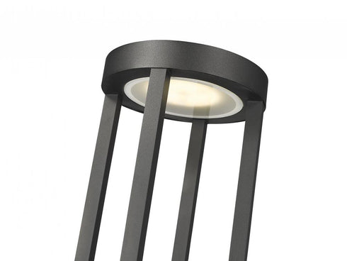 Z-Lite Leland 1 Light Outdoor Pier Mounted Fixture in Sand Black Finish Model: 5005PHB-533PM-BK-LED