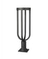 Z-Lite Leland 1 Light Outdoor Pier Mounted Fixture in Sand Black Finish Model: 5005PHB-533PM-BK-LED