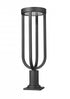 Z-Lite Leland 1 Light Outdoor Pier Mounted Fixture in Sand Black Finish Model: 5005PHB-533PM-BK-LED