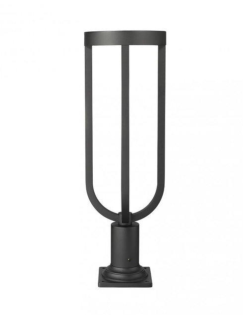 Z-Lite Leland 1 Light Outdoor Pier Mounted Fixture in Sand Black Finish Model: 5005PHB-533PM-BK-LED