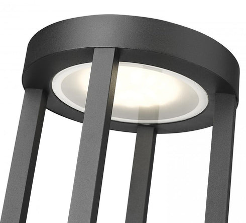 Z-Lite Leland 1 Light Outdoor Pier Mounted Fixture in Sand Black Finish Model: 5005PHB-553PM-BK-LED