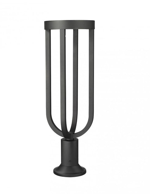 Z-Lite Leland 1 Light Outdoor Pier Mounted Fixture in Sand Black Finish Model: 5005PHB-553PM-BK-LED