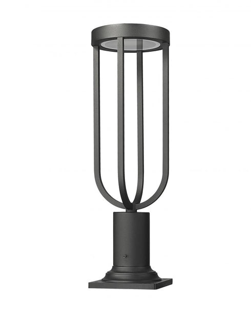 Z-Lite Leland 1 Light Outdoor Pier Mounted Fixture in Sand Black Finish Model: 5005PHM-533PM-BK-LED
