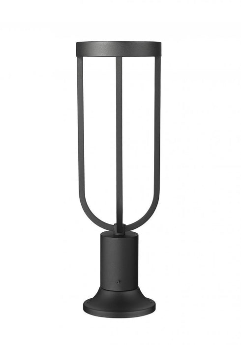 Z-Lite Leland 1 Light Outdoor Pier Mounted Fixture in Sand Black Finish Model: 5005PHM-553PM-BK-LED
