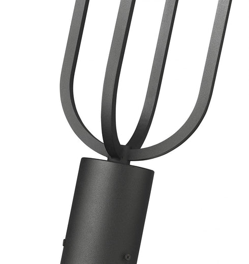 Z-Lite Leland 1 Light Outdoor Post Mount Fixture in Sand Black Finish Model: 5005PHM-BK-LED
