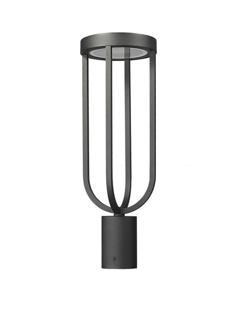 Z-Lite Leland 1 Light Outdoor Post Mount Fixture in Sand Black Finish Model: 5005PHM-BK-LED