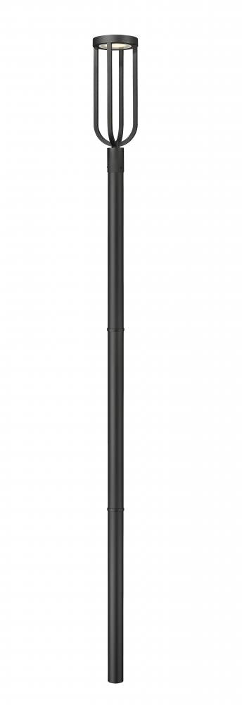 Z-Lite Leland 1 Light Outdoor Post Mounted Fixture in Sand Black Finish Model: 5005PHB-5009P96-BK-L
