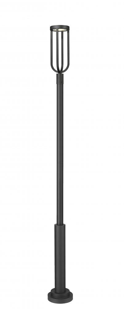 Z-Lite Leland 1 Light Outdoor Post Mounted Fixture in Sand Black Finish Model: 5005PHB-5010P-BK-LED