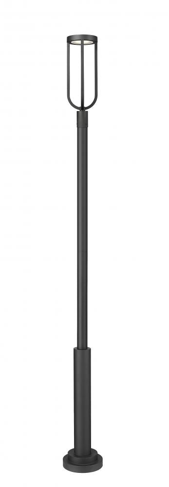 Z-Lite Leland 1 Light Outdoor Post Mounted Fixture in Sand Black Finish Model: 5005PHB-5010P-BK-LED