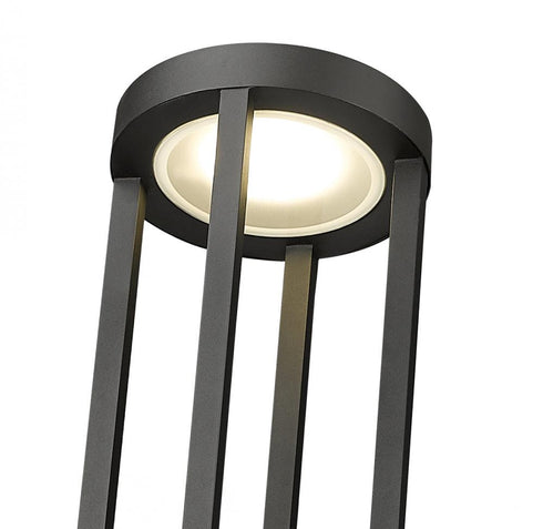 Z-Lite Leland 1 Light Outdoor Post Mounted Fixture in Sand Black Finish Model: 5005PHB-5011P-BK-LED