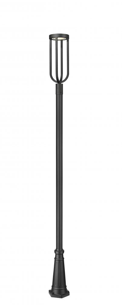 Z-Lite Leland 1 Light Outdoor Post Mounted Fixture in Sand Black Finish Model: 5005PHB-5011P-BK-LED
