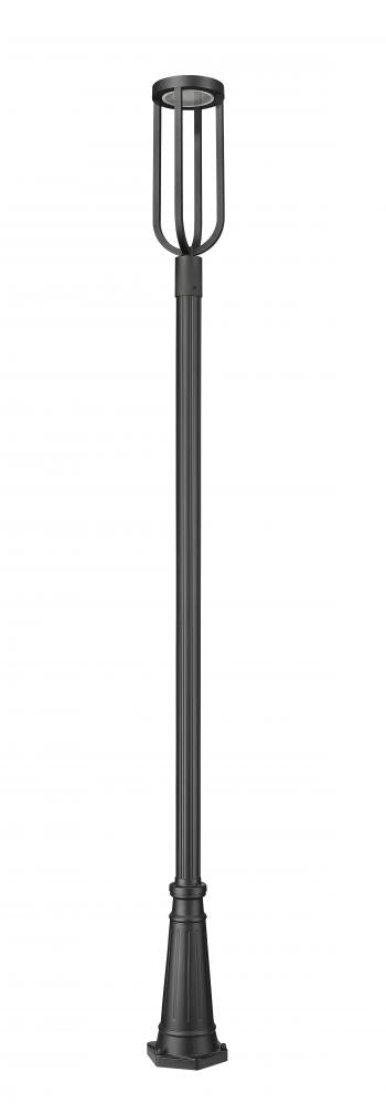 Z-Lite Leland 1 Light Outdoor Post Mounted Fixture in Sand Black Finish Model: 5005PHB-5011P-BK-LED
