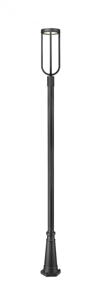 Z-Lite Leland 1 Light Outdoor Post Mounted Fixture in Sand Black Finish Model: 5005PHB-5011P-BK-LED