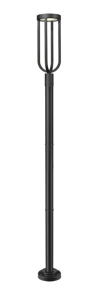 Z-Lite Leland 1 Light Outdoor Post Mounted Fixture in Sand Black Finish Model: 5005PHB-5012P-BK-LED