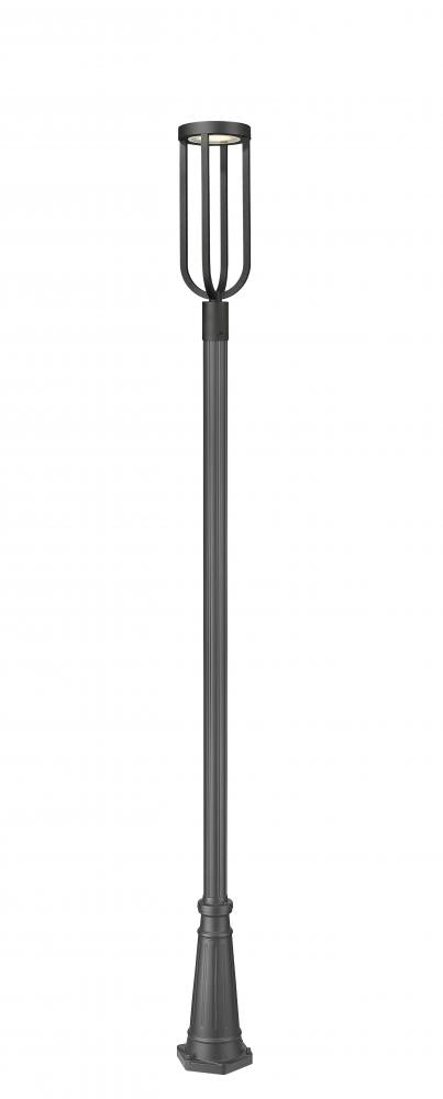 Z-Lite Leland 1 Light Outdoor Post Mounted Fixture in Sand Black Finish Model: 5005PHB-519P-BK-LED