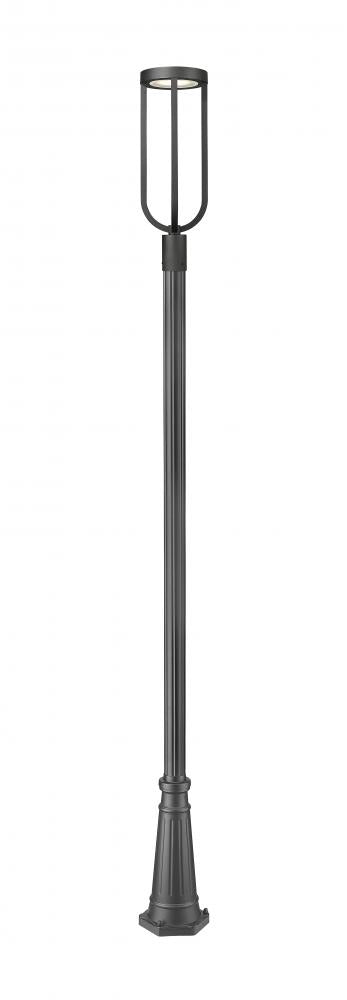 Z-Lite Leland 1 Light Outdoor Post Mounted Fixture in Sand Black Finish Model: 5005PHB-519P-BK-LED