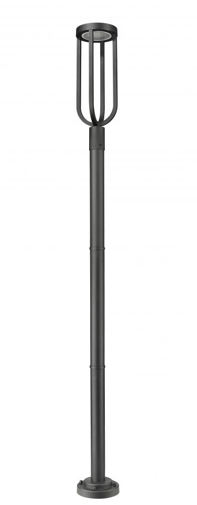 Z-Lite Leland 1 Light Outdoor Post Mounted Fixture in Sand Black Finish Model: 5005PHB-567P-BK-LED