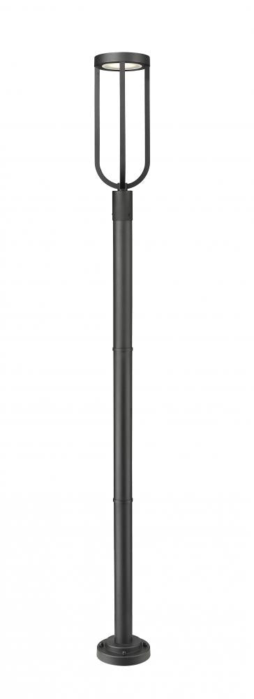 Z-Lite Leland 1 Light Outdoor Post Mounted Fixture in Sand Black Finish Model: 5005PHB-567P-BK-LED