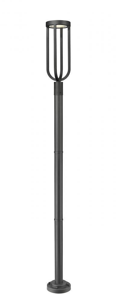 Z-Lite Leland 1 Light Outdoor Post Mounted Fixture in Sand Black Finish Model: 5005PHB-567P-BK-LED