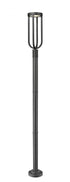 Z-Lite Leland 1 Light Outdoor Post Mounted Fixture in Sand Black Finish Model: 5005PHB-567P-BK-LED