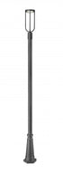 Z-Lite Leland 1 Light Outdoor Post Mounted Fixture in Sand Black Finish Model: 5005PHM-5011P-BK-LED