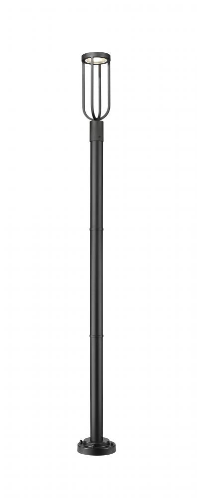 Z-Lite Leland 1 Light Outdoor Post Mounted Fixture in Sand Black Finish Model: 5005PHM-5012P-BK-LED