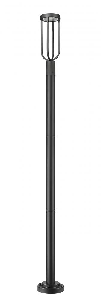 Z-Lite Leland 1 Light Outdoor Post Mounted Fixture in Sand Black Finish Model: 5005PHM-5012P-BK-LED