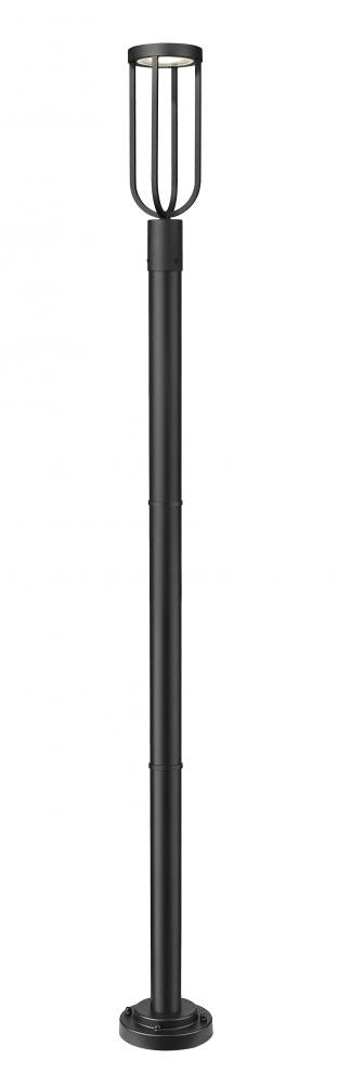 Z-Lite Leland 1 Light Outdoor Post Mounted Fixture in Sand Black Finish Model: 5005PHM-5012P-BK-LED