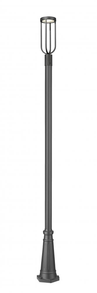 Z-Lite Leland 1 Light Outdoor Post Mounted Fixture in Sand Black Finish Model: 5005PHM-519P-BK-LED