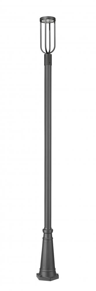 Z-Lite Leland 1 Light Outdoor Post Mounted Fixture in Sand Black Finish Model: 5005PHM-519P-BK-LED