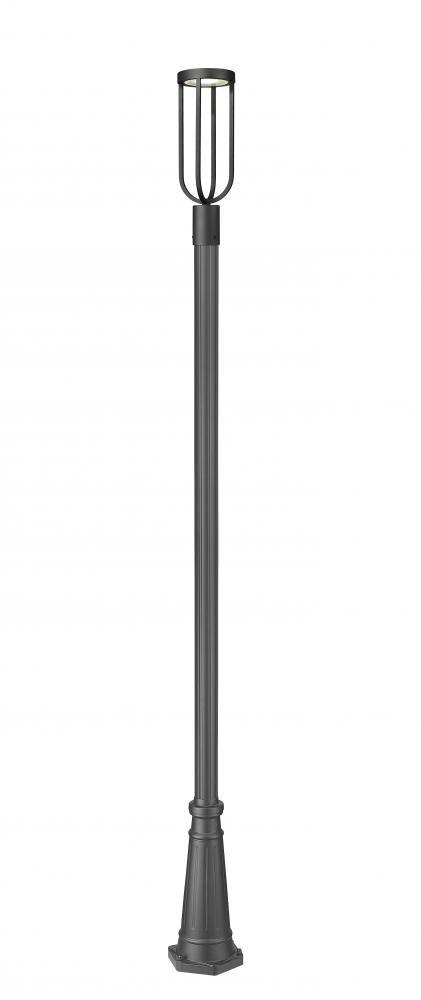 Z-Lite Leland 1 Light Outdoor Post Mounted Fixture in Sand Black Finish Model: 5005PHM-519P-BK-LED