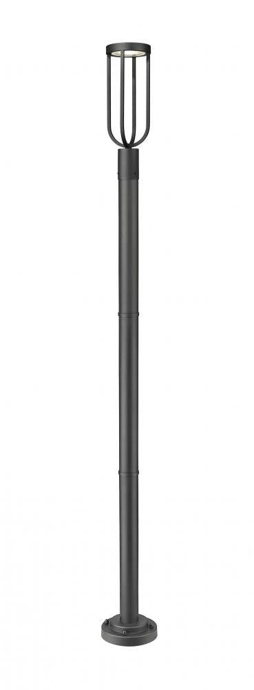 Z-Lite Leland 1 Light Outdoor Post Mounted Fixture in Sand Black Finish Model: 5005PHM-567P-BK-LED