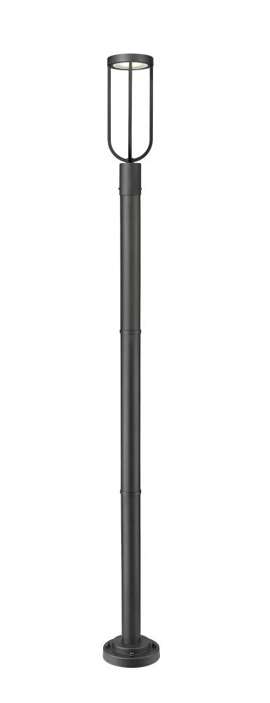 Z-Lite Leland 1 Light Outdoor Post Mounted Fixture in Sand Black Finish Model: 5005PHM-567P-BK-LED