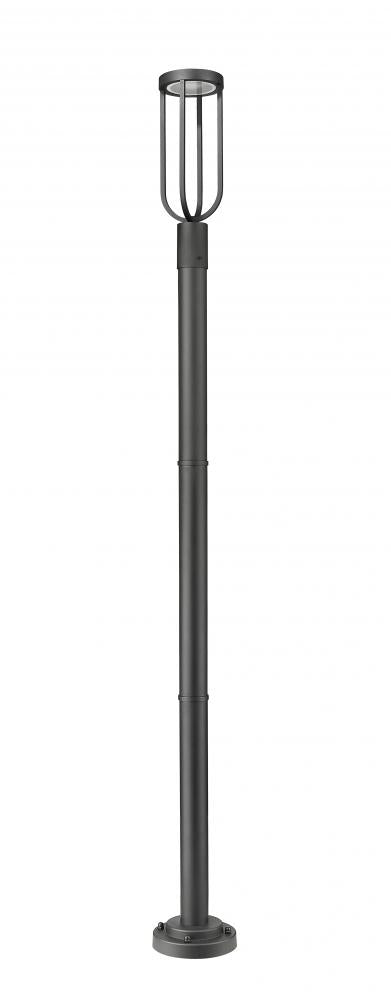 Z-Lite Leland 1 Light Outdoor Post Mounted Fixture in Sand Black Finish Model: 5005PHM-567P-BK-LED