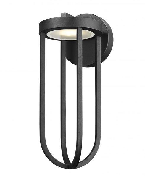 Z-Lite Leland 1 Light Outdoor Wall Light in Sand Black Finish Model: 5005M-BK-LED