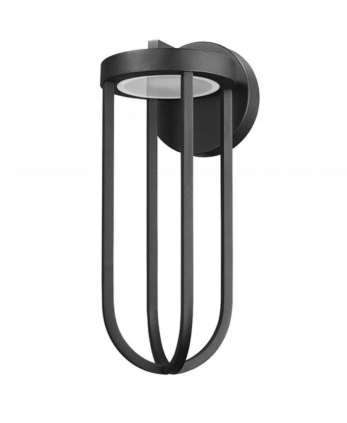Z-Lite Leland 1 Light Outdoor Wall Light in Sand Black Finish Model: 5005M-BK-LED