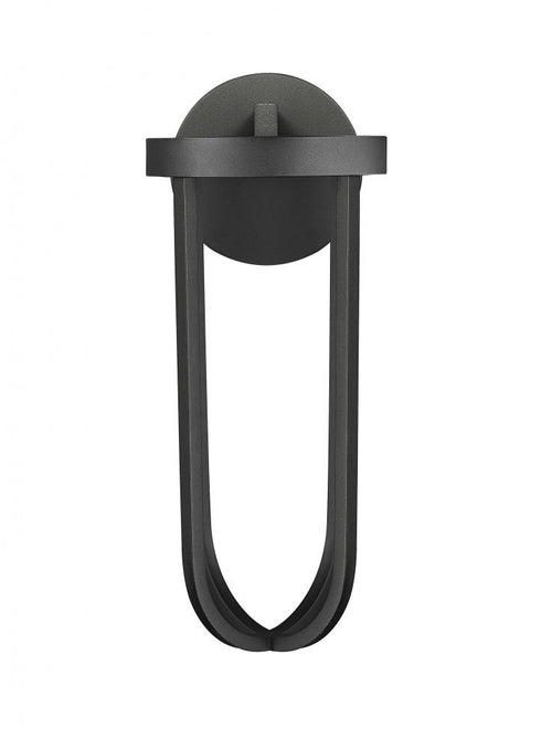 Z-Lite Leland 1 Light Outdoor Wall Light in Sand Black Finish Model: 5005M-BK-LED