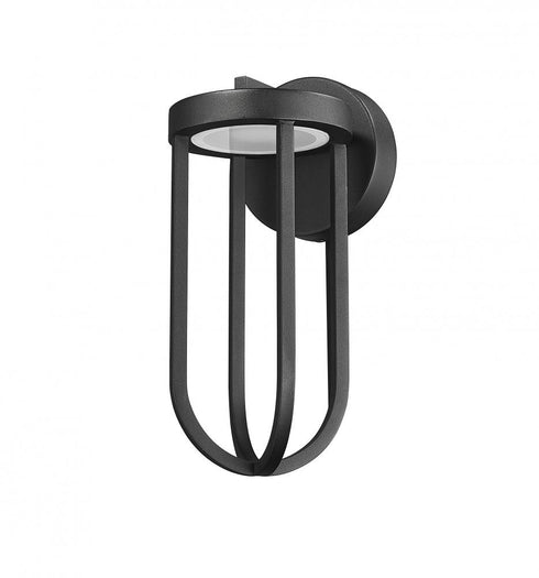 Z-Lite Leland 1 Light Outdoor Wall Light in Sand Black Finish Model: 5005S-BK-LED