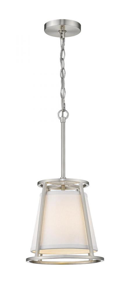 Z-Lite Lenyx Pendant 1 Light Pendant in Brushed Nickel Finish Model: 1935MP-BN