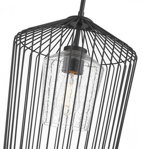 Z-Lite Lido 1 Light Pendant in Matte Black Finish Model: 342P13-MB