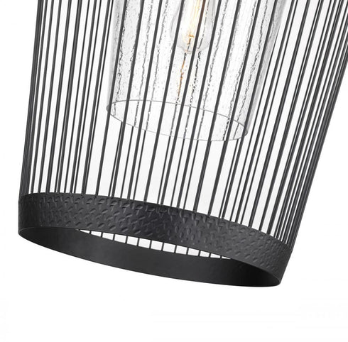 Z-Lite Lido 1 Light Pendant in Matte Black Finish Model: 342P19-MB
