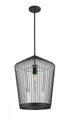 Z-Lite Lido 1 Light Pendant in Matte Black Finish Model: 342P19-MB