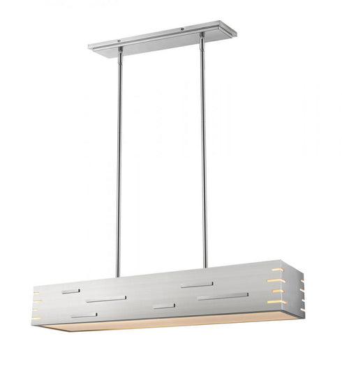 Z-Lite Loek 1 Light Linear Chandelier in Brushed Nickel Finish Model: 332-34BN-LED